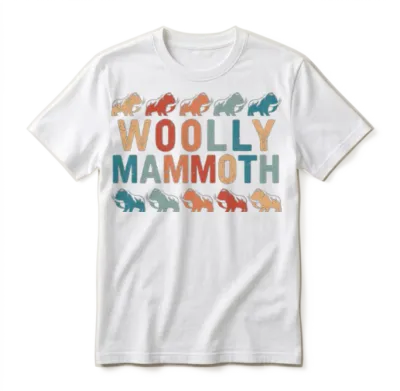 Retro Mammoth Lover Unisex T-Shirt - White