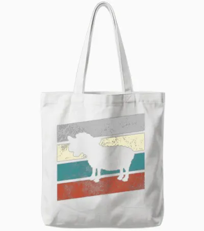 Sheep Retro Tote Bags - White