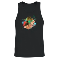 Vibrant Cat Lovers Unisex Tank Top - Black – 2