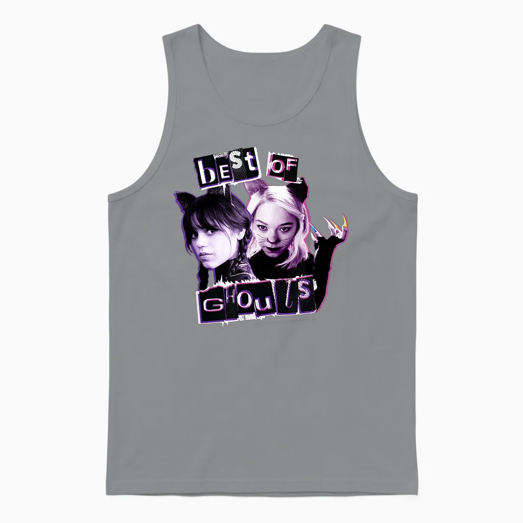 Wednesday Best of Ghouls Wednesday & Enid Vintage Unisex Tank Top in Sport Grey