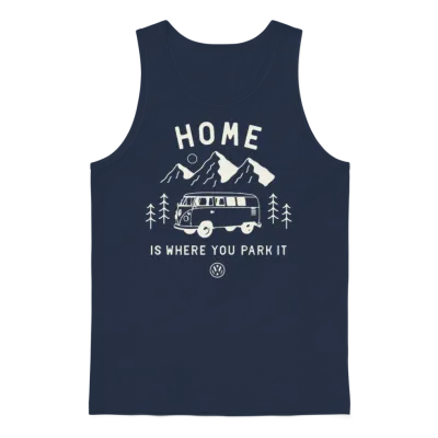 Volkswagen Vw T1 Camper Home Is Where You Park It Unisex Tank Top - Navy