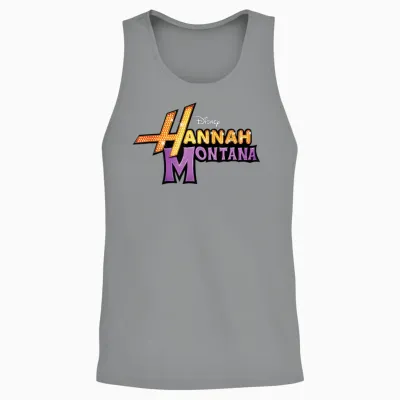 Disney Hannah Montana Classic Iconic Big Chest Text Logo Unisex Tank Top - Sport Grey