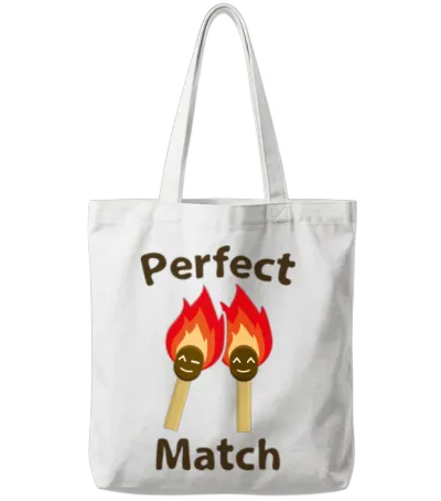 Perfect Match Tote Bags - White