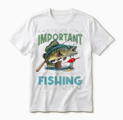 Funny Fishing for Boys Kids Youth Fish Saying Bass Fisherman Unisex T-Shirt in White