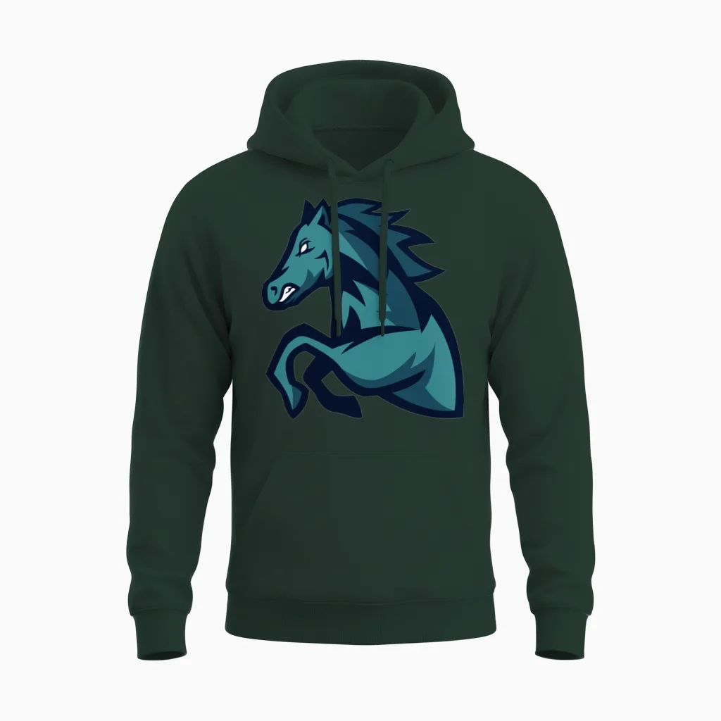 Horse Lovers Gift Unisex Hoodie in Forest