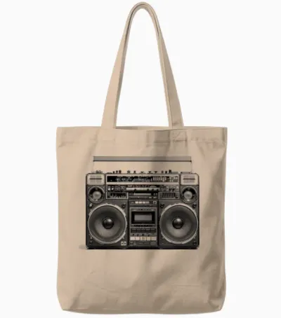 Ghetto Blaster Lecteur Cassette Rétro Années 80 90 Tote Bags - Natural