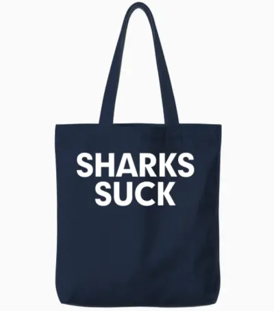 Sharks Suck Tote Bags - Navy