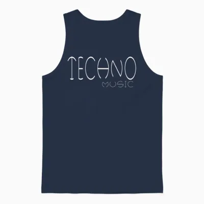 Techno Music Unisex Tank Top - Navy
