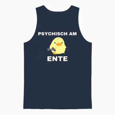 Lustige Geschenke Versaute Geschenke - Psychisch Am Ente - Funny T-Shirt Black Unisex Adult Cartoon Duck T-Shirt with V-Neck Small Eu Unisex Tank Top - Navy