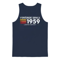 Vintage Since 1959 - 66 Years of Timeless Limited Unisex Tank Top - Navy – 1