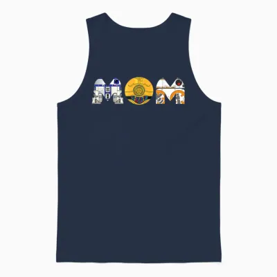 Star Wars Droids R2-D2 C-3po Bb-8 Mom Mother’s Day Birthday Unisex Tank Top - Navy
