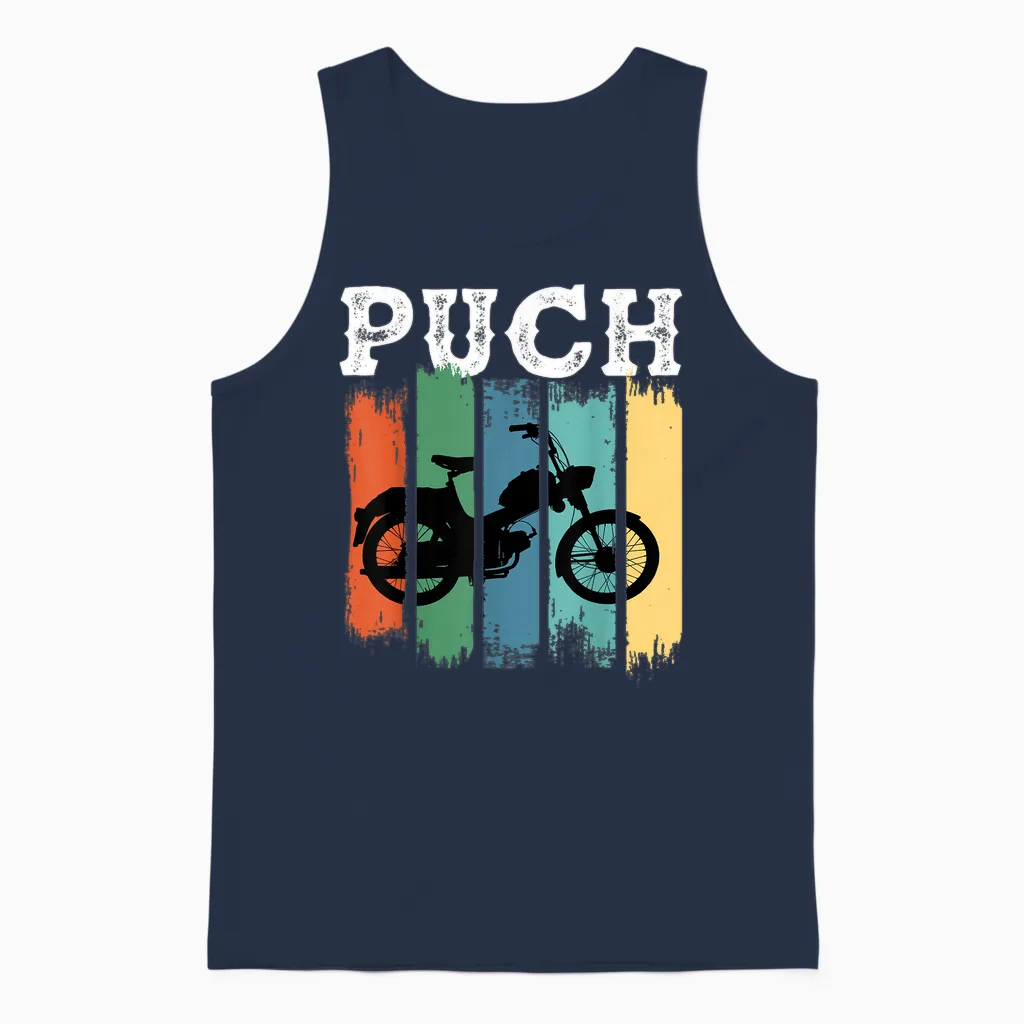 Puch Mofa Retro Klassiker Zweirad Kult Fahrer Unisex Tank Top in Navy