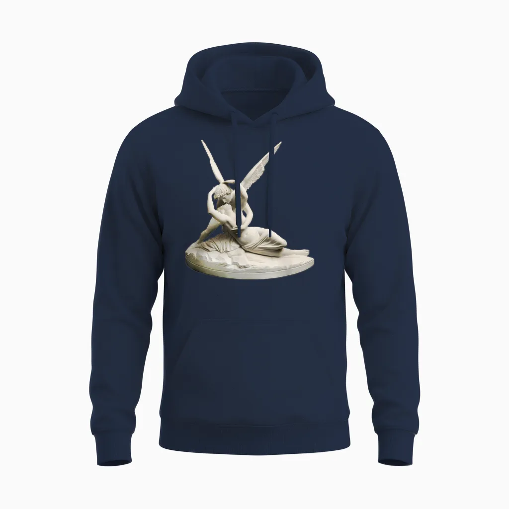 Amore E Psiche | Amour Et Psyche T-Shirt, Black, S Unisex Hoodie in Navy