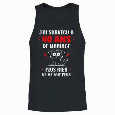 Couple 40 Ans Blague Humour Anniversaire De Mariage 40 Ans Unisex Tank Top - Black