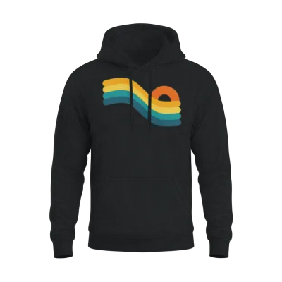 Sunset Retro Unisex Hoodie - Black