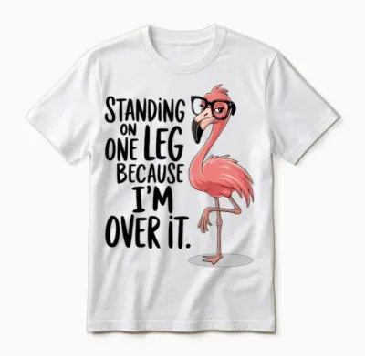 Funny Flamingo Unisex T-Shirt - White