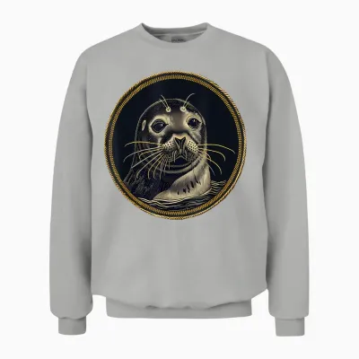 Seehund Säugetier Motiv Robbenliebhaber Ozean Meerestier Unisex Sweatshirt - Ash