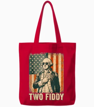 George Washington Two Fiddy 250 Anniversary Funny July 4th Tote Bags - Red