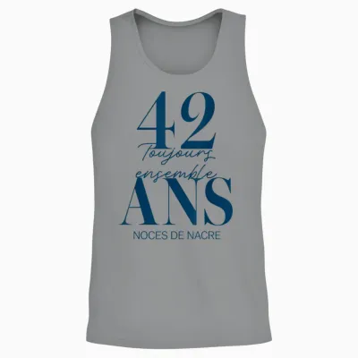 Idée Cadeau Couple 42 Ans De Mariage - Noces De Nacre Unisex Tank Top - Sport Grey