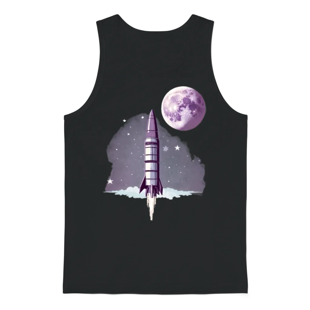 Vintage Retro Space V2 Unisex Tank Top - Black