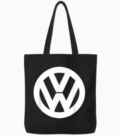 Volkswagen Classic White Vw Logo Tote Bags - Black