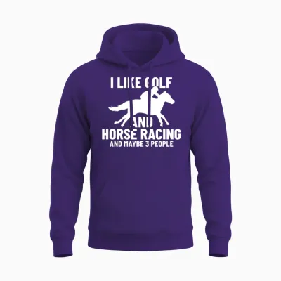 Horse Racing Golf Horse Racer Yellow Unisex Hoodie - Purple