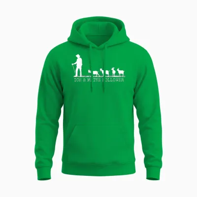 Ich Und Meine Follower Goat Holder T-Shirt, Black Unisex Hoodie - Irish Green