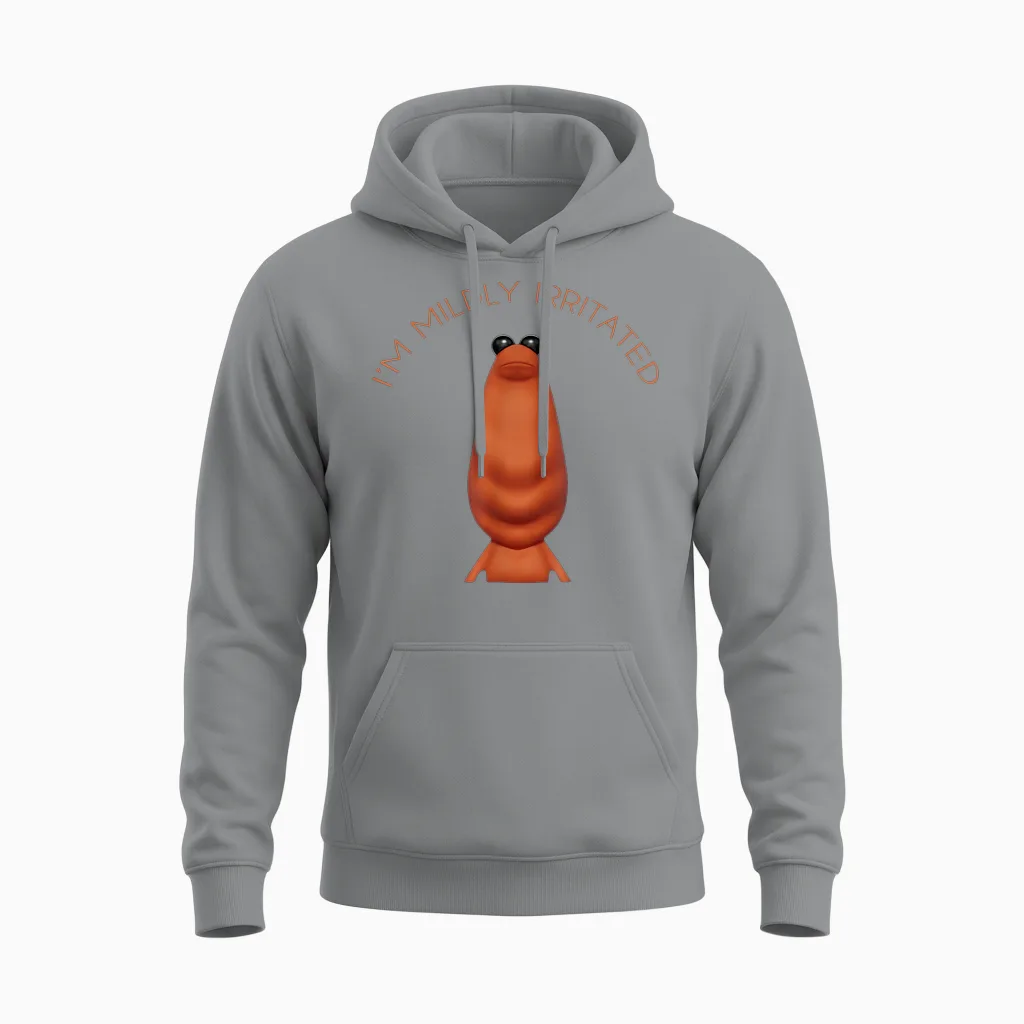 I'm Mildly Irritated Marcus the Worm Funny Meme Women Men Unisex Hoodie in Sport Grey