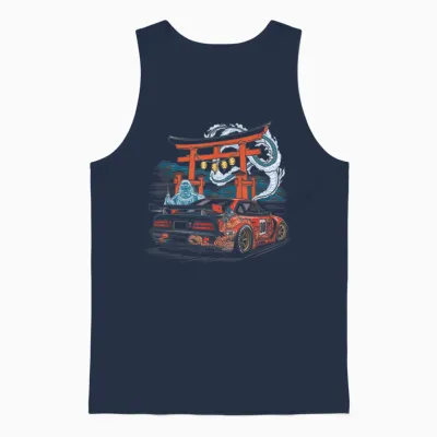 Japanese Car Tshirt Jdm Japan Street Racing Unisex Tank Top - Navy