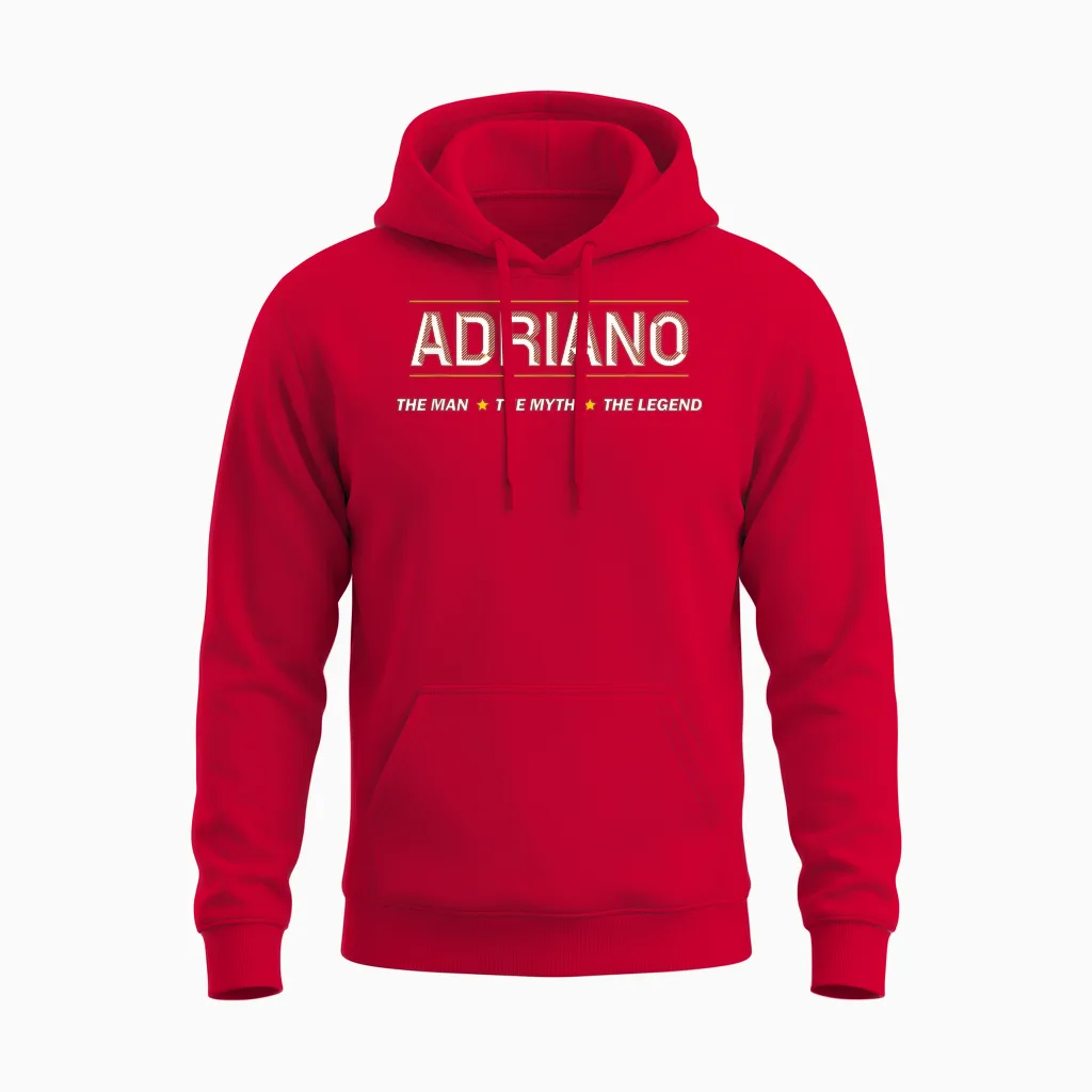 Adriano Der Mann, Der Mythos, Die Legende | Jungenname Fรผr Herren โ Lustig Unisex Hoodie in Red