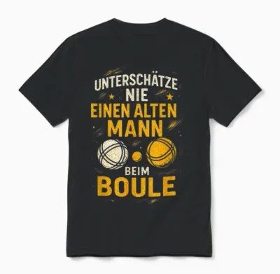 Unterschätze Nie Einen Alten Mann Beim Boule Unisex T-Shirt - Black