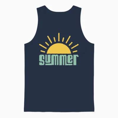 Summer Sunshine Retro Unisex Tank Top - Navy