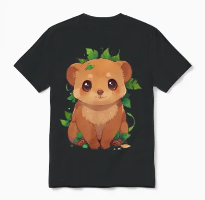 Cute Kinkajou - Cute Animals Unisex T-Shirt - Black