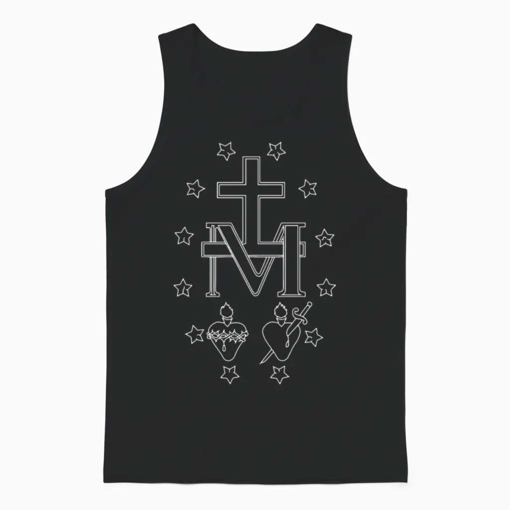 Miraculous Medal, Medal of Our Lady of Grace Unisex Tank Top in Black