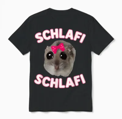 Schlafi Schlafi Hamster Meme Pyjama Set Funny Pyjamas Unisex T-Shirt - Black