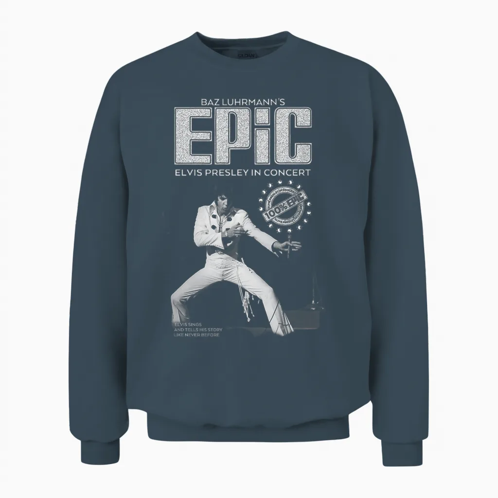 Elvis Presley Epic Jumpsuit Unisex Sweatshirt in Dark Heather
