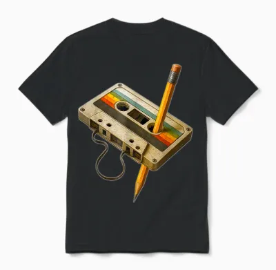Retro Cassette - 80s 90s Outfit for Women Men Unisex T-Shirt - Black