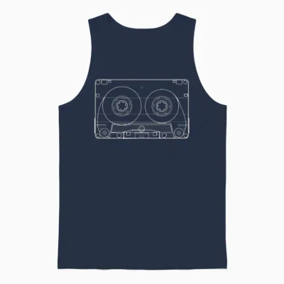Retro Mix Tape Audio Cassette Unisex Tank Top - Navy