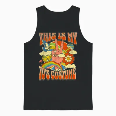 This Is My 70s Costume 70 Styles Groovy 70's Halloween 70s Unisex Tank Top - Black
