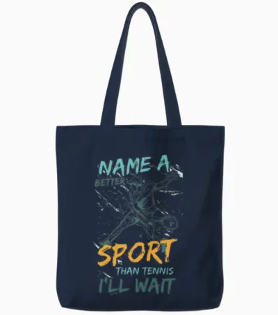 Tell Me a Better Sport Than Tennis Tote Bags - Navy