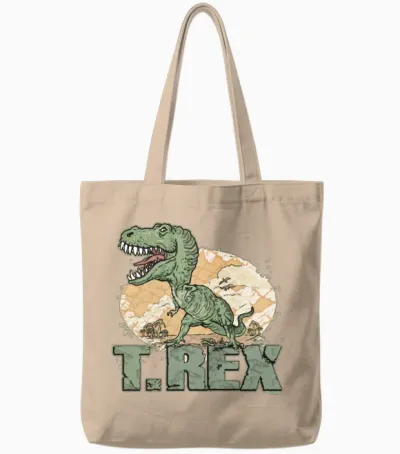 T Rex Tyrannosaurus Rex Tote Bags - Natural