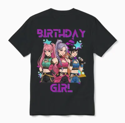 K-Pop K-Pop 6 Years Birthday Girl Unisex T-Shirt - Black