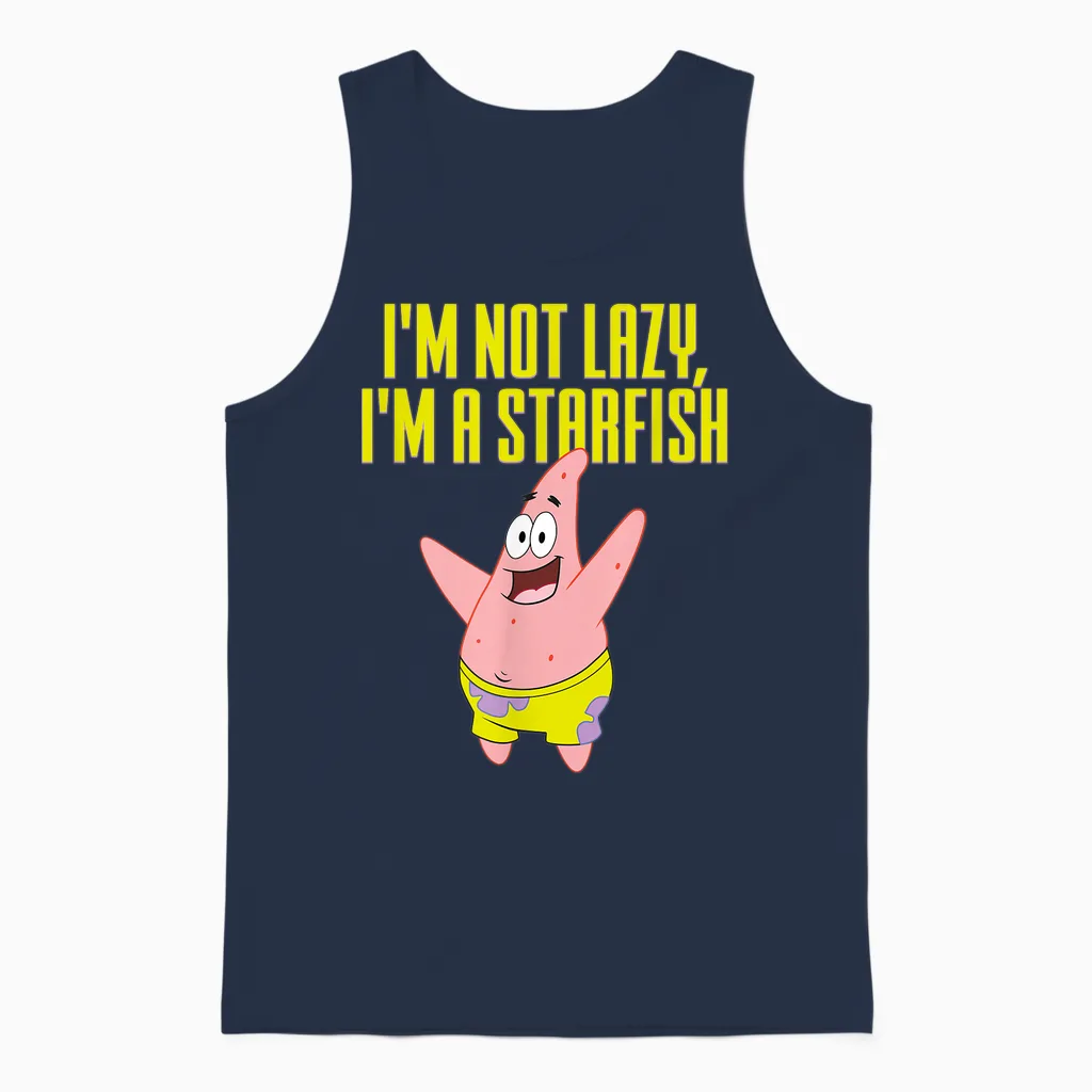 Patrick Star - I'm Not Lazy, I'm a Starfish Unisex Tank Top in Navy