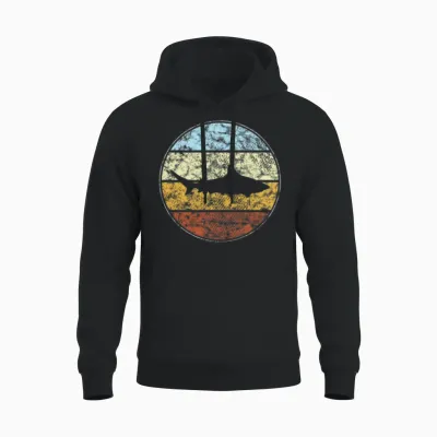 Shark Retro Unisex Hoodie - Black