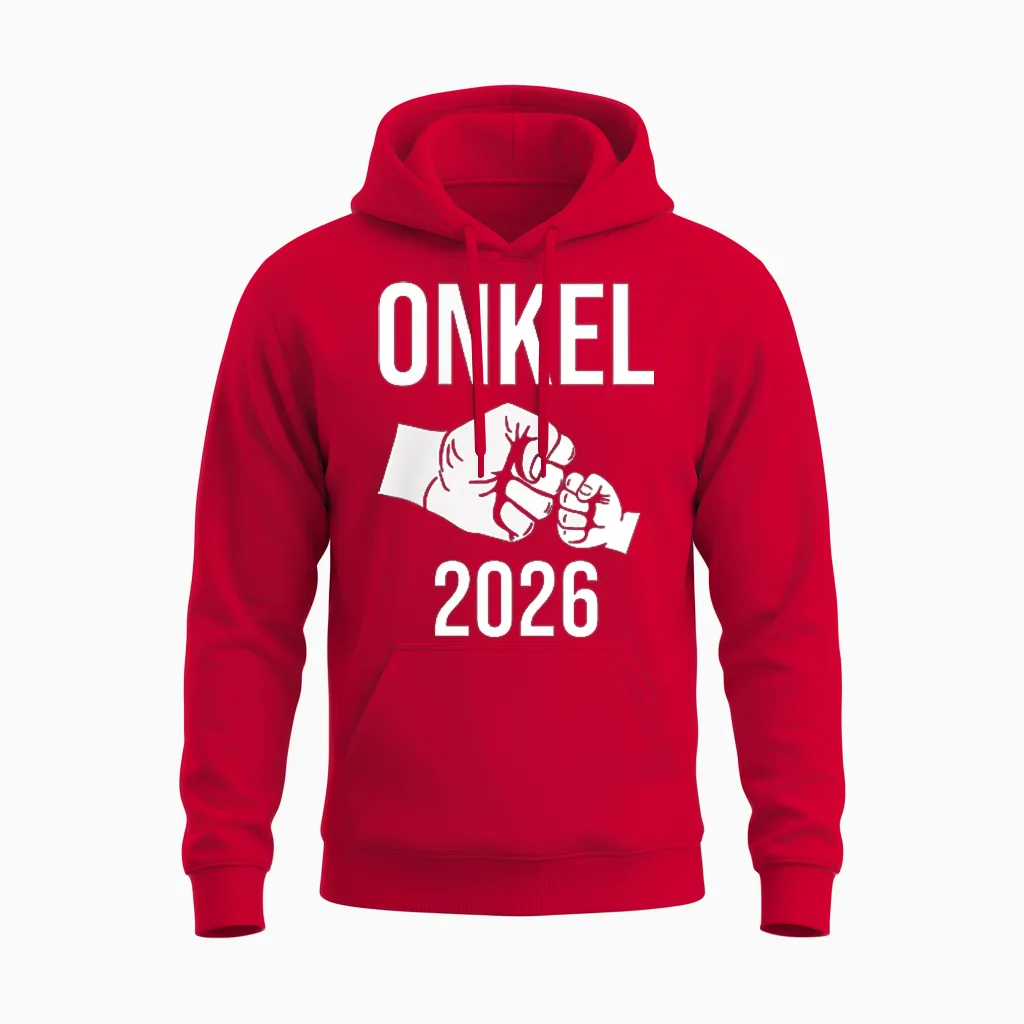 Befördert Zur Onkel 2026, Ich Werde Onkel 2026, Uncle 2026 Unisex Hoodie in Red