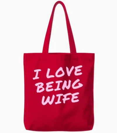 Funny Wife Couple Valentines Day I Love Being Wife Tote Bags - Red