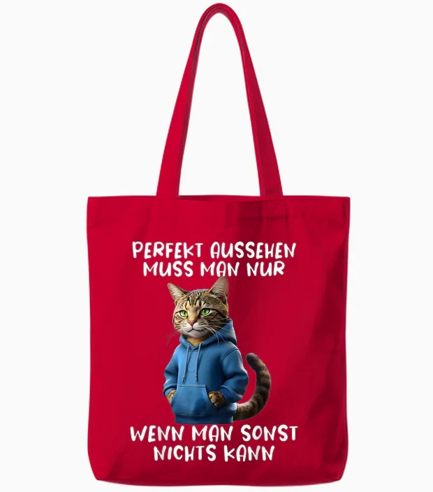 Funny Cats Saying Animal Lovers Funny Cat Cat Animals Tote Bags in Red
