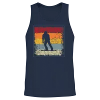 Snowboarding Retro Unisex Tank Top - Navy – 2