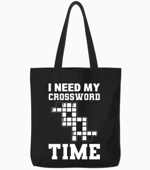 Crossword Puzzle Lover Dissectologist Tote Bags in Black