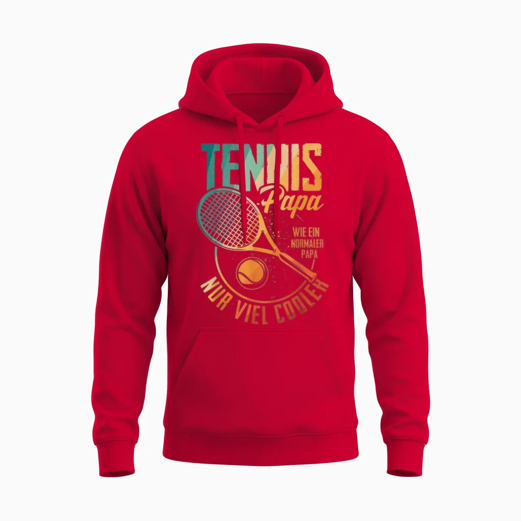 Tennis Papa Nur Cooler Vater Tennisspieler Vatertag Unisex Hoodie in Red